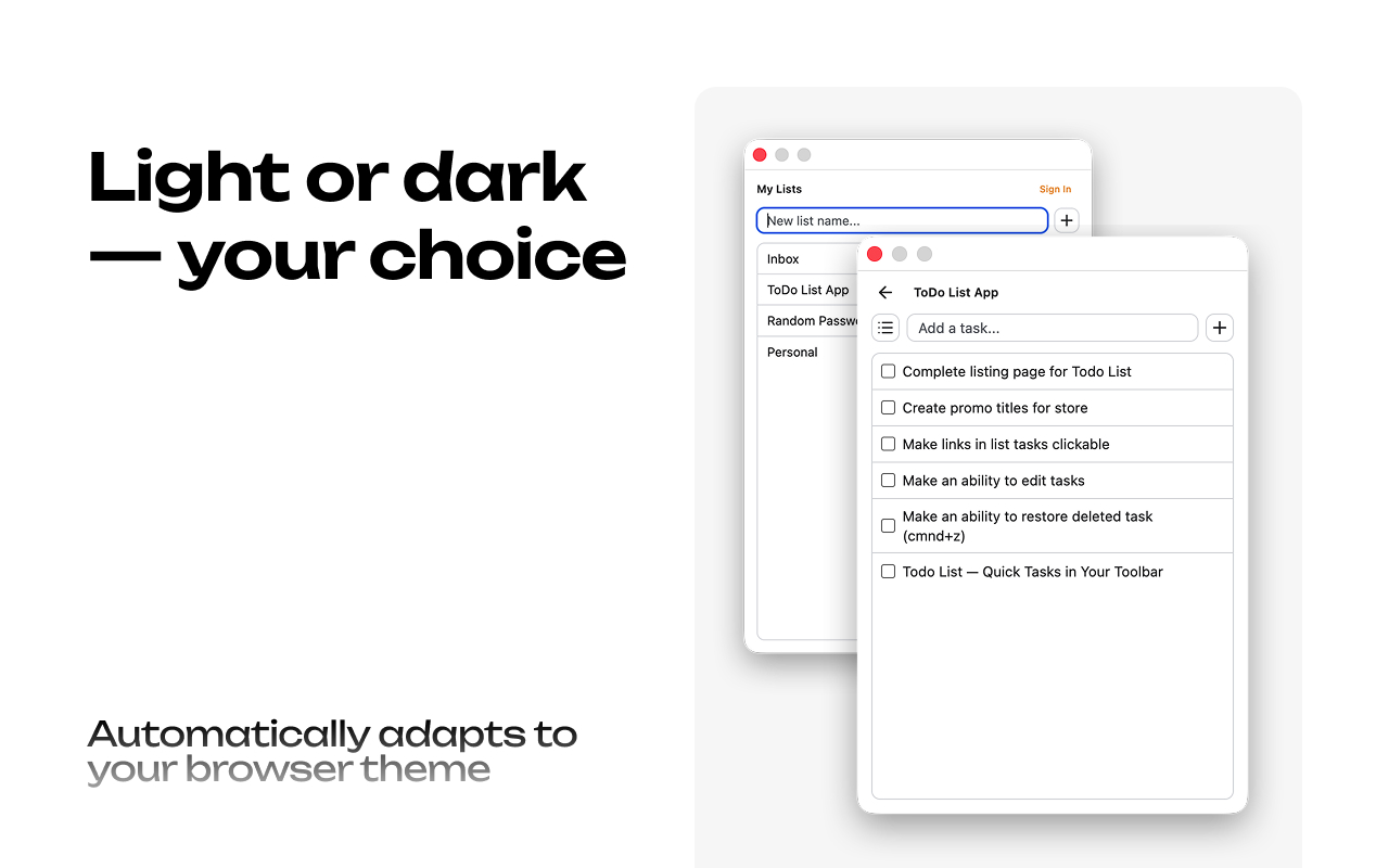 Todo List screenshot
